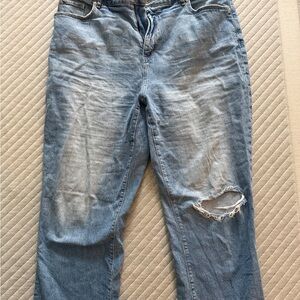 LOFT Light Blue Distressed Ankle Jeans